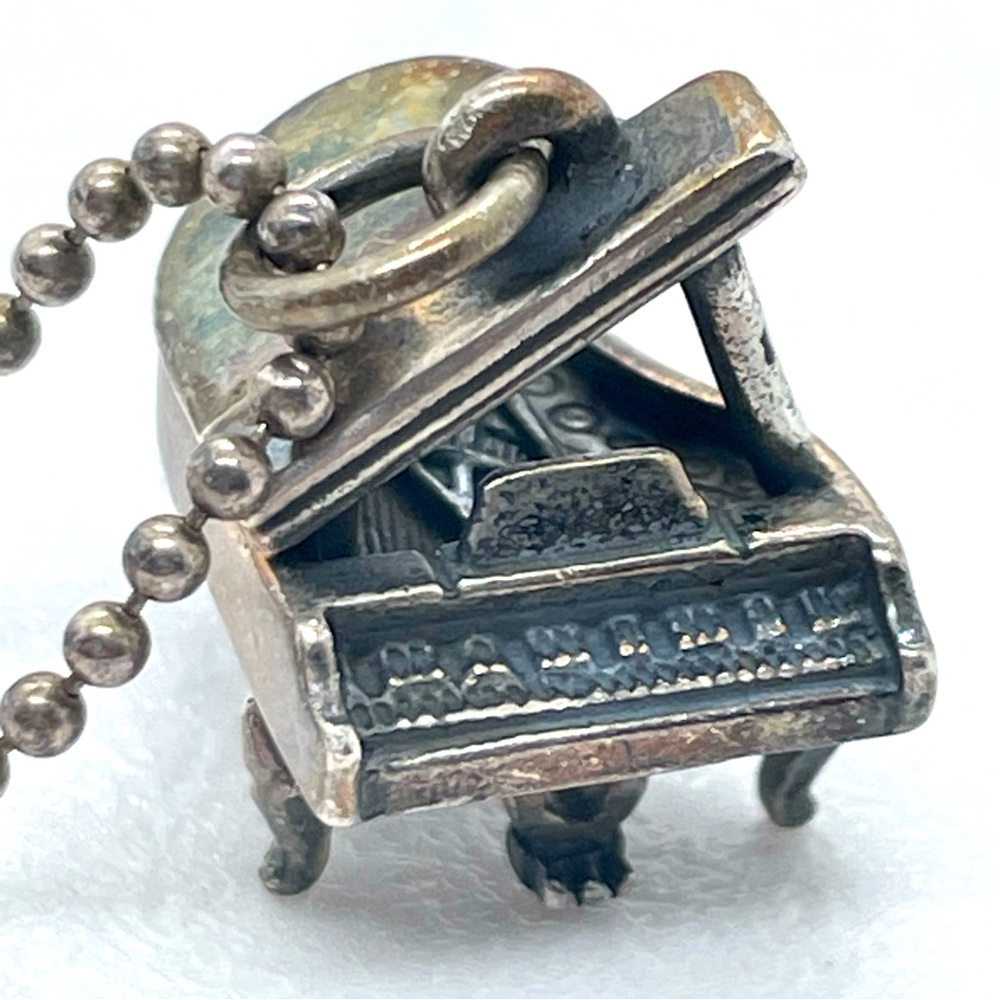 RETIRED James Avery 3D Grand Piano Charm on Necklace Sterling Silver